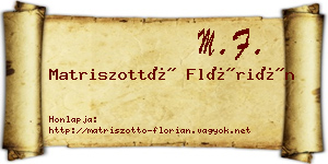 Matriszottó Flórián névjegykártya